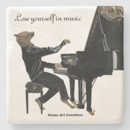 Hyena Piano Music Fantasy Art Stone Untersetzer