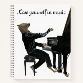 Hyena Piano Music Pianist Fantasy Art Notebook Notizbuch