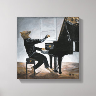 Hyena Piano Music Player Fantasy Art Canvas Print Leinwanddruck