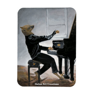 Hyena Piano Music Player Fantasy Art Foto Magnet