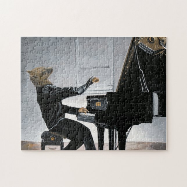 Hyena Piano Music Player Fantasy Art Medium Puzzle (Horizontal)