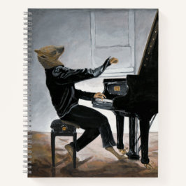 Hyena Piano Music Player Fantasy Art Notebook Notizbuch
