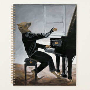 Hyena Piano Music Player Fantasy Art Plane Planer