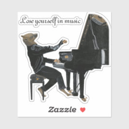 Hyena Piano Music Player Fantasy Art Sticker