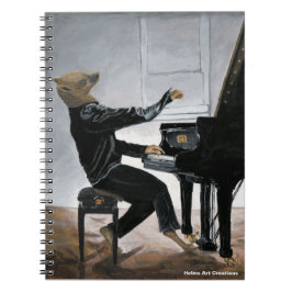 Hyena Piano Music Player Fantasy Spirale Notebook Notizblock