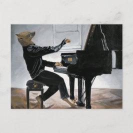Hyena Piano Musik Player Fantasy Postkarte