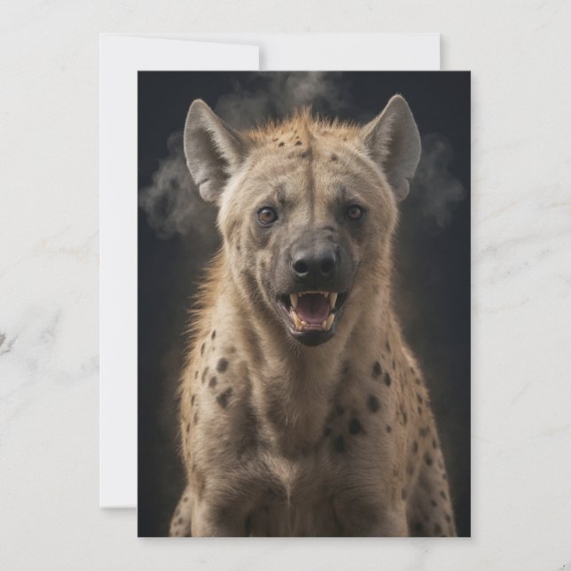 Hyena Wild Animal Elegante Dramatisches Nebelportr Ankündigung (Vorderseite)