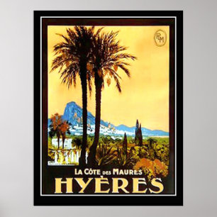 Hyeres Cote da Azur Vintages Werbeplakat Poster