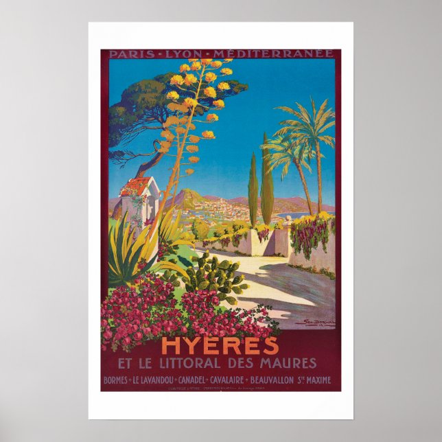 Hyères France Travel Poster (Vorne)