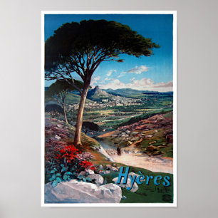 Hyeres, Frankreich Vintage Poster restauriert