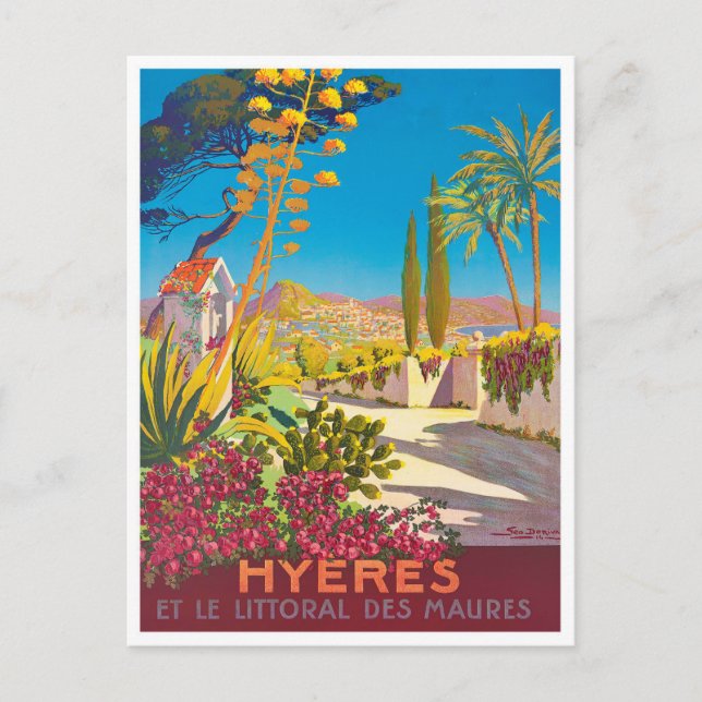 Hyeres Frankreich Vintage Reise Postkarte (Vorderseite)