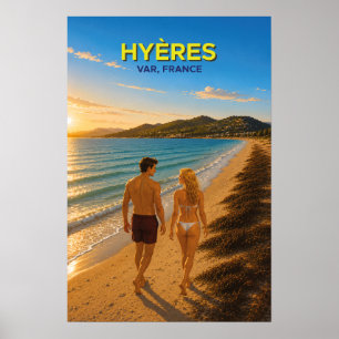 Hyères, Frankreich – Vintage-Reiseposter Poster
