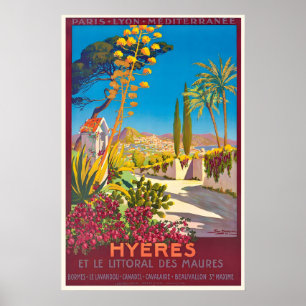 Hyères Mittelmeer Frankreich Vintage Reiseposter Poster