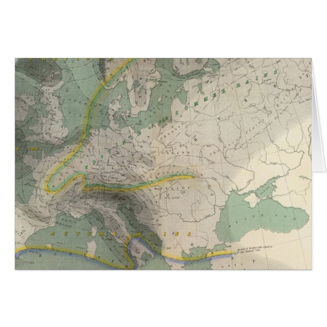 Hyetographische Karte Europa (Vorderseite (Horizontal))