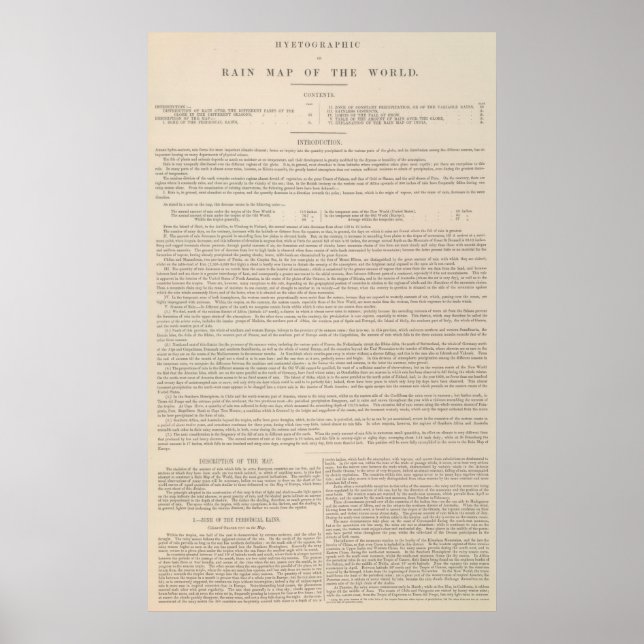 Hyetographische oder Regenkarte der Welt Poster (Vorne)