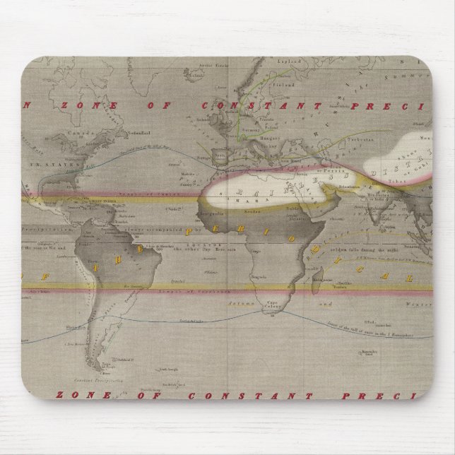 Hyetographische Regenkarte Mousepad (Vorne)