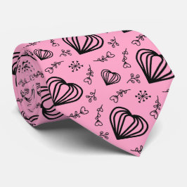 Hyge Valentine's Hearts & Blume Rose Rosa Krawatte