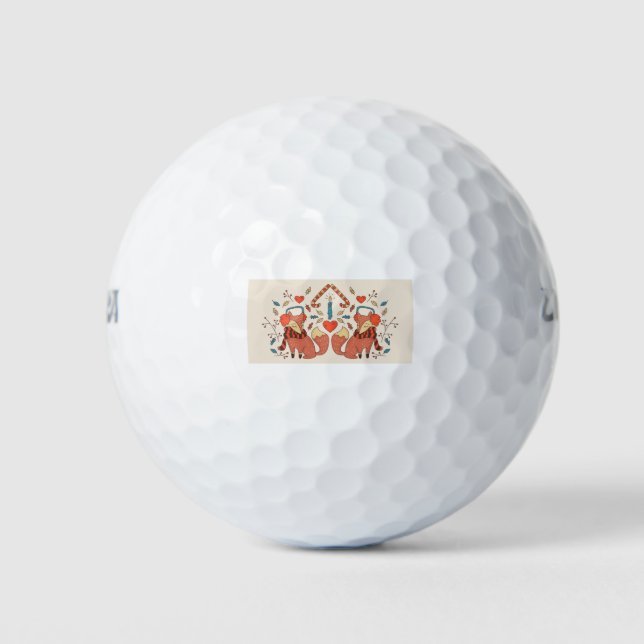 Hygee Christmas Fox Golfball (Vorderseite)