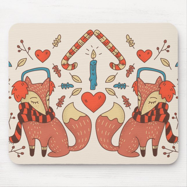 Hygee Christmas Fox Mousepad (Vorne)