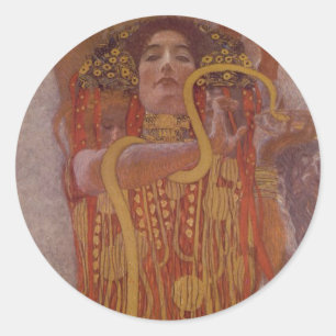 Hygeia durch Gustav Klimt Runder Aufkleber