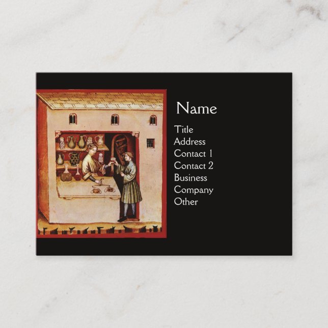 HYGEIA-MONOGRAMM-Arzneimittel, Apotheke, schwarz Visitenkarte (Vorderseite)