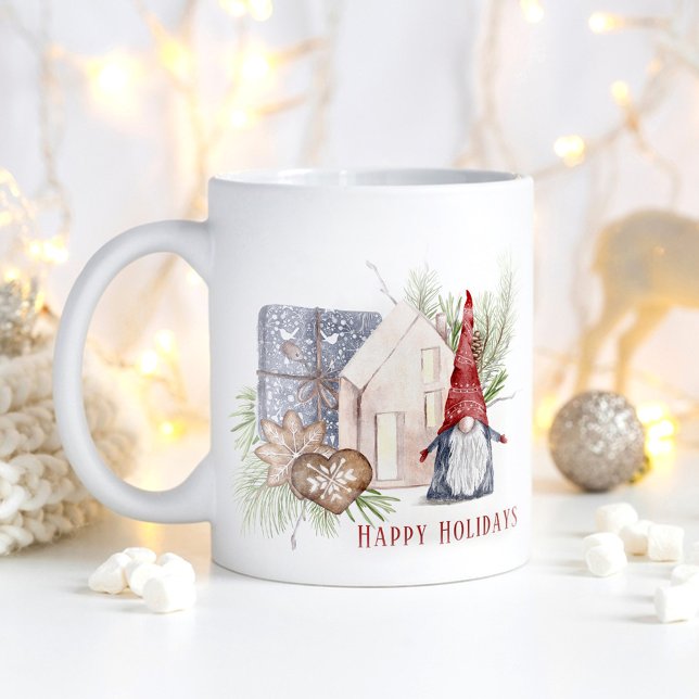 Hygge Christmas Niedlich Gnome Nordic Holidays Kaffeetasse (Hygge Christmas Cute Gnome Nordic Holidays Coffee Mug)