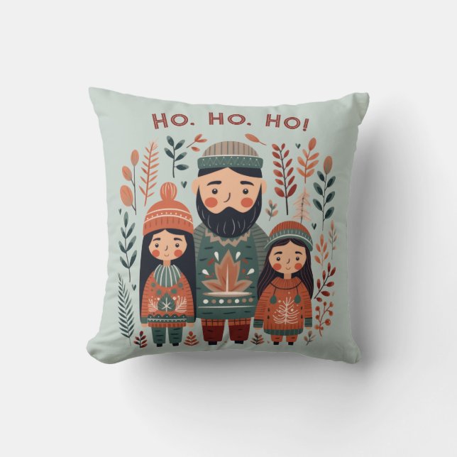 Hygge Christmas Scandinavian Cozy Family Kissen (Vorderseite)