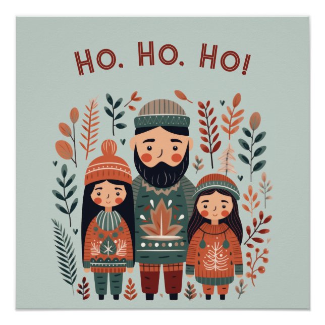 Hygge Christmas Scandinavian Cozy Family Poster (Vorderseite)