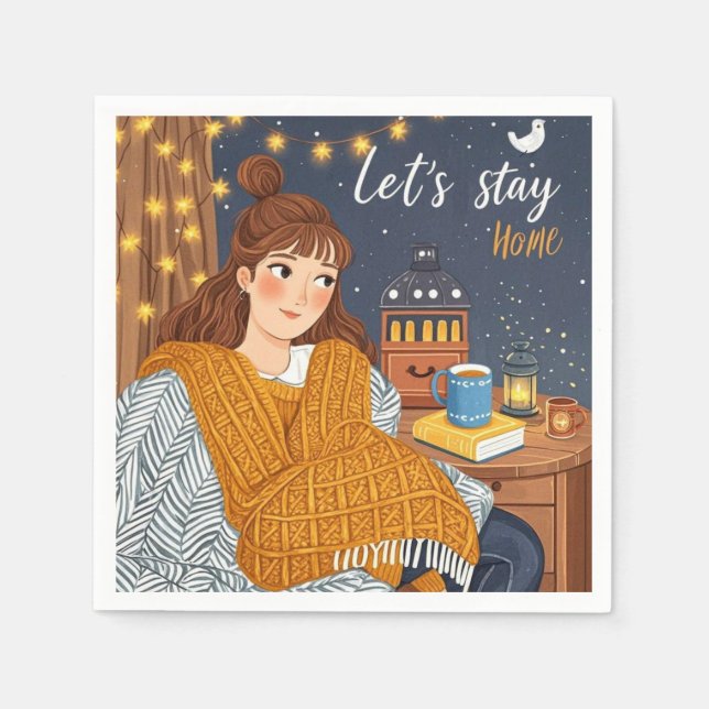 Hygge Cozy Candlelight Night Celebrate Serviette (Vorderseite)