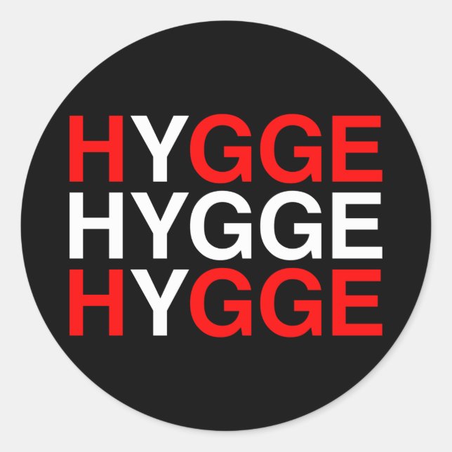 HYGGE Dänische Flagge Runder Aufkleber (Vorderseite)