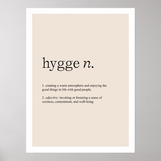 Hygge Definition Art Print Poster (Vorne)