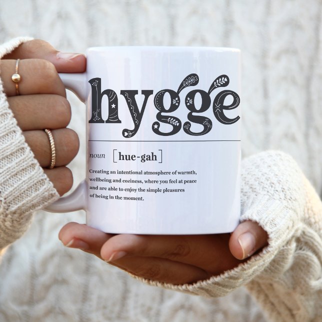 Hygge Definition Dänischer Zitat Gemütliche Jahres Kaffeetasse (Trendy Danish Hygge Definition noun quote coffee mug, inspirational cozy well-being winter gift)