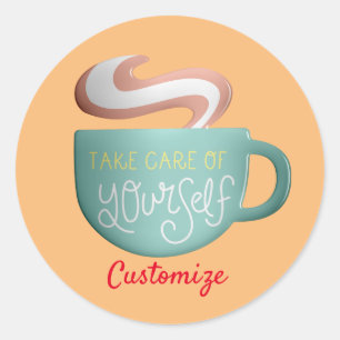 Hygge Drink Self-Care Thunder_Cove Runder Aufkleber