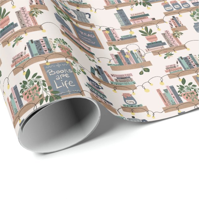 Hygge Gemütliche Büchercke Geschenkpapier (Rolleneckpunkt)