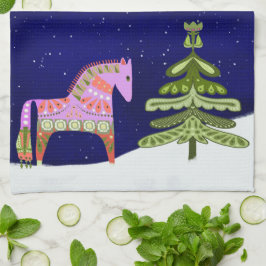 Hygge Horse Winter Scene Küche Handtuch Tee