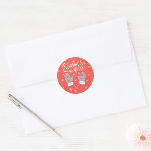 Hygge Mitten Weihnachtsfeiertag Runder Aufkleber
