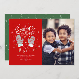 Hygge Mittens Weihnachts-Flat Card Feiertagskarte