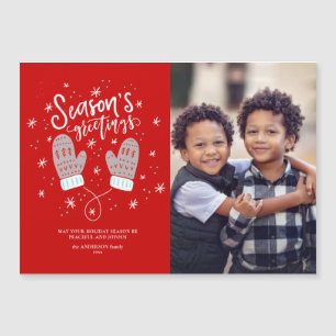 Hygge Mittens Weihnachtsfeiertag Magnetkarte