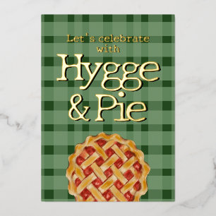 Hygge skandinavischer Stil kariert Folien-Einladun Folien Feiertagskarte