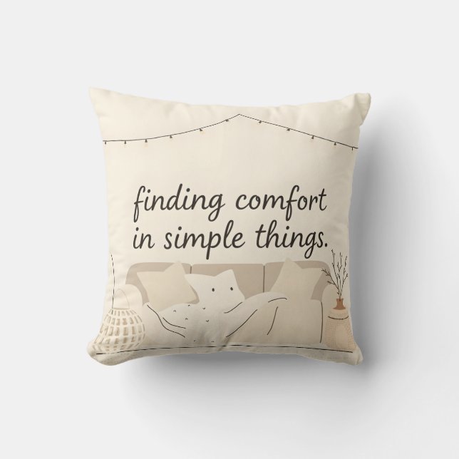 Hygge Throw Pillow | Cozy Scandinavian Home Decor Kissen (Vorderseite)