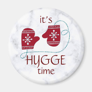 Hygge Time Nordic Red Mittens Vintag Urlaub Magnet