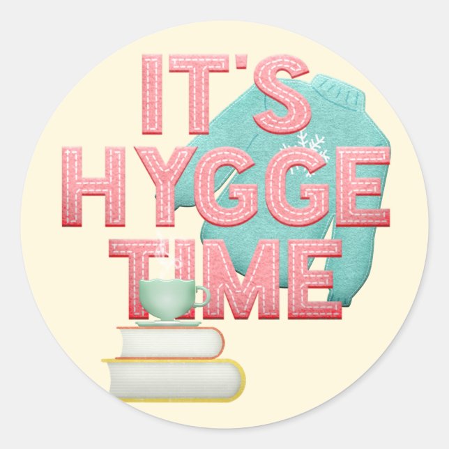 Hygge Time Runder Aufkleber (Vorderseite)