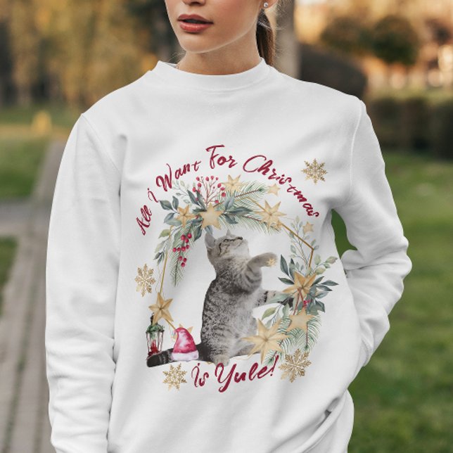 Hygge Weihnachten Cat Cosy Christmas Womens Sweatshirt (Von Creator hochgeladen)