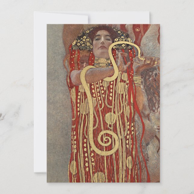 Hygieia von Gustav Klimt, Vintager Jugendstil Einladung (Vorderseite)
