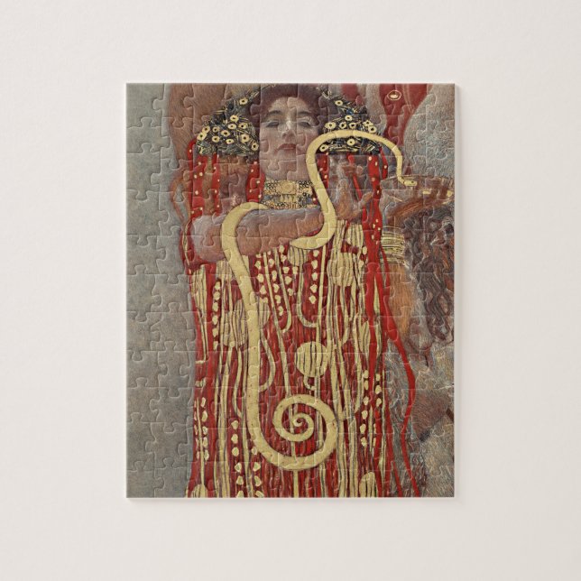 Hygieia von Gustav Klimt, Vintager Jugendstil Puzzle (Vertikal)