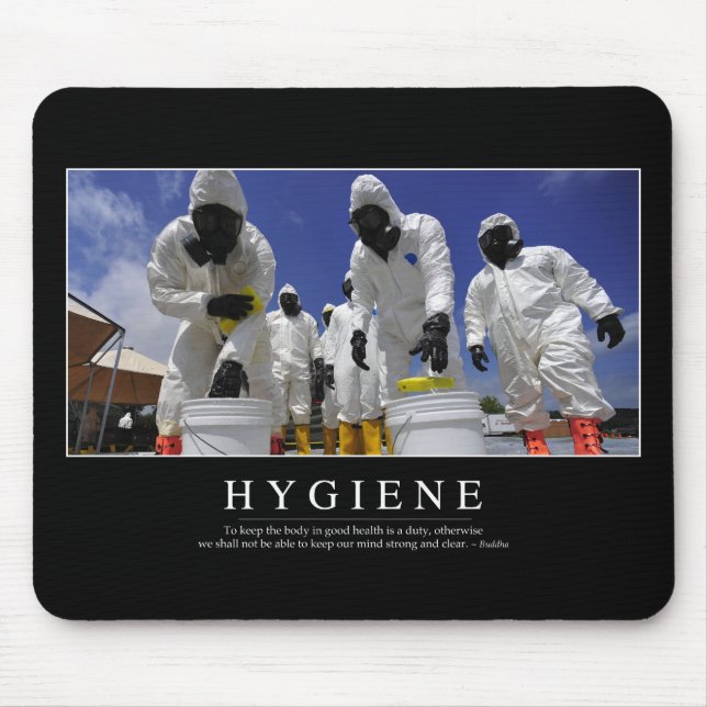 Hygiene: Inspiration Zitat Mousepad (Vorne)