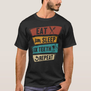 Hygieniest Dentist isst Schlaf-Korrektur-Zähne Wie T-Shirt