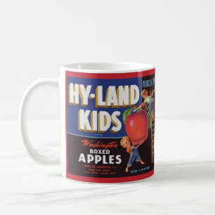 Hyland Kids Washington Apples-Label aus den 1950er Kaffeetasse