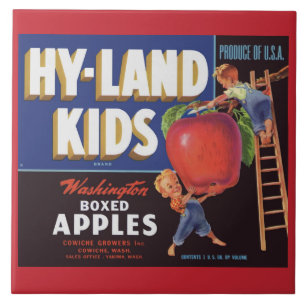 Hyland Kids Washington Apples-Label der 1950er Jah Fliese