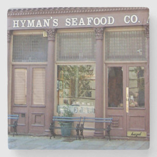 Hyman's Restaurant Charleston, SC. Marmor-Unterset Steinuntersetzer